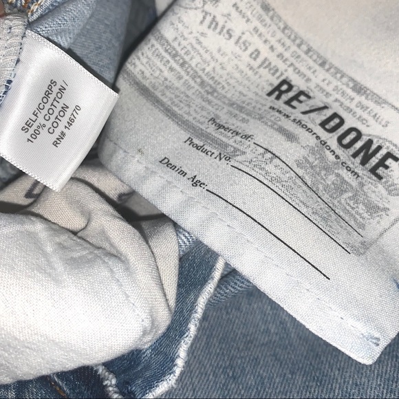 NEW Re/done Levi’s Patchwork Straight Leg Jeans 29 - Picture 7 of 8